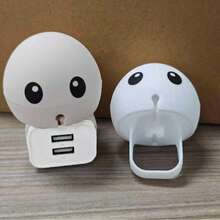Cute Portable Charger And Cable Organizer Protective Case, Anti-Bending, Easy To Store, Suitable For Travel And Outdoor Activities, Made Of Silicone Material, Easy To Clean, Compatible With Various Chargers (Plug Not Included) - White - View 4