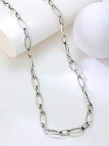 1 pieza Collar de múltiples capas con cuentas exageradas, estilo país occidental, textura de estaño y perlas falsas, cadena para suéter para mujeres - collar - Ver 23