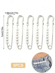 1-10pcs Faux Pearl Brooch Pins, 2.75 Inches, Suitable For Women's Clothing, Dresses, Pants, Skirts And Other Accessories, Can Be Used For Sweaters, Shawls, Etc. - Multicolor - View 21