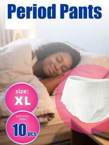 5/10/16pcs, Sanitary Napkins, Period Panties, Panty-Style Sanitary Napkins, Elastic Waistband Design, Overnight Panty-Style Sanitary Napkins, Menstrual Products, Women's Menstrual Period, Dry And Breathable, Ultra-Thin And Fast-Absorbing, Menstrual Underwear, Overnight Crotch Protection Panties - [M-xL] Period Panties - High Elastic Waistband - View 14