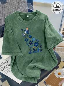 Summer Tops 2026 Y2K, Cool, Outdoor Sports, Modern Street Style, Oversized Washed 230g Fashion Pure Cotton Vintage Washed Women's T-Shirt, Fresh And A - 綠色 - 查看 12