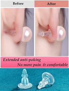Nút bịt khuyên tai bằng silicon không gây dị ứng - Trong suốt, mềm mại, che phủ toàn bộ, phù hợp với khuyên tai dạng đinh và móc, dùng làm nút bịt và phụ kiện thay thế. - Tai nghe chụp tai toàn diện - Xem 1