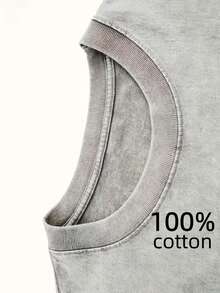 Double Side 210g Double Sided Washing Sleeveless Vest Grey Tito's Vodka Bottle And Show Me Your Titos Print Classic Printed Vest High Quality Batik Cotton Retro Fashion Brand T Shirt Men's Vest Summer Explosions Holiday Gifts Perfect Gifts - 灰色 - 查看 3