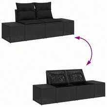 vidaXL Garten-Sofa-Set 9 Pcs Schwarz - Black - View 9
