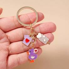 1pc Unisex New Fashion Animal, Ice Cream, Chick Cartoon Keychain, Bag Pendant - Multicolor - View 7