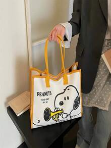 SNOOPY 史努比可爱花生漫画手提袋，大容量，适合校园通勤和日常出行，完美礼物，徒步旅行包 - A - 查看 3