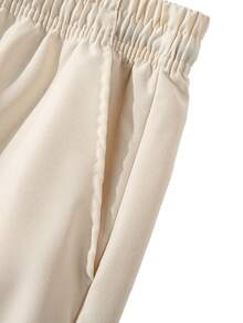 Men's Off-White Contrast Zip Cargo Shorts, Summer Outdoor Casual Knee-Length Pants, Breathable Loose Fit - Apricot - View 7