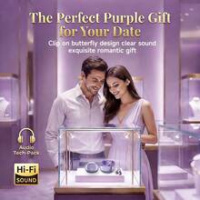 NEW SENYANG 2026新款时尚蝴蝶耳机，无线蓝牙耳机，开放式设计，适用于和安卓手机，奢华电镀重低音，超长续航，礼品 - 查看 7