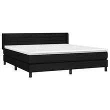 vidaXL Boxspringbett Mit Matratze Schwarz 180x200 Cm Stoff - Black - View 3