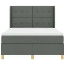 vidaXL Boxspringbett Mit LED-Lichtleisten Grau 140 X 200 Cm Stoff - Gris - Voir 8