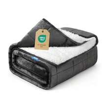Manta con peso de 20 libras 60 x 80 pulgadas manta de forro polar Sherpa para invierno mullida suave acogedora y pesada para sofá manta gruesa y cálida para cama tamaño Queen - gris - Ver 2