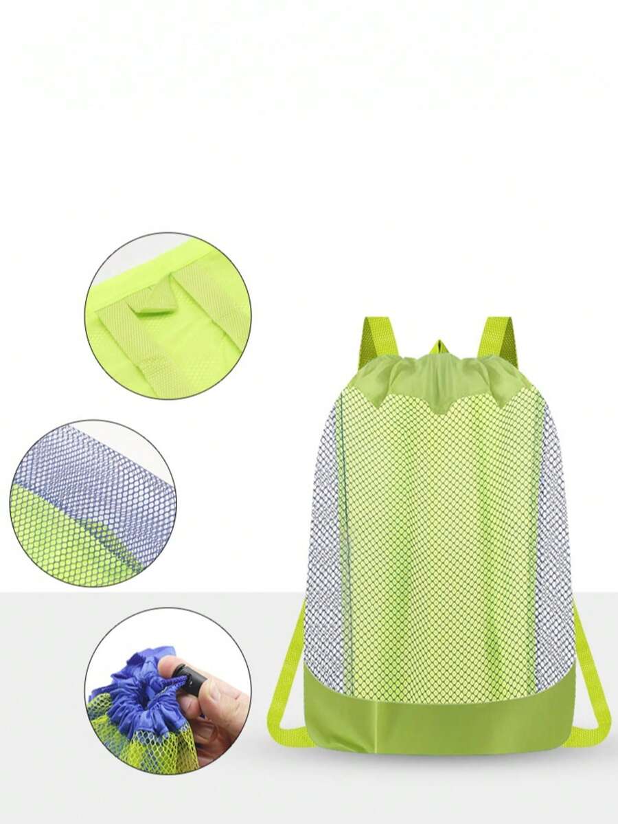 1 Pack Mesh Breathable Drawstring Minimalist Beach Toy Storage Backpack For Seaside Play - Toy Storage Net Bag - View 1