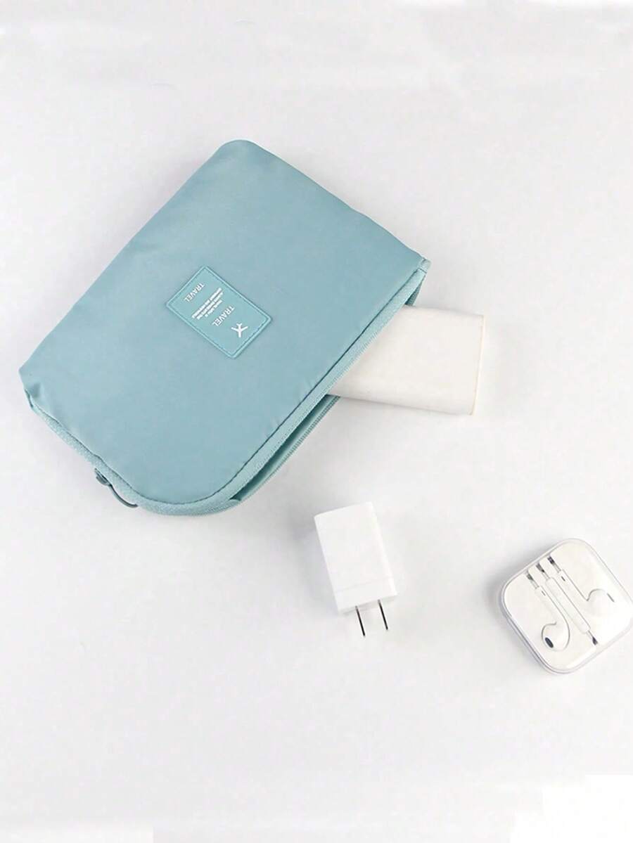 1 chiếc túi đựng đồ dùng cá nhân thời trang dành cho doanh nhân, thiết kế cầm tay tiện dụng, thích hợp để đựng phụ kiện kỹ thuật số, sạc dự phòng, cáp và các sản phẩm điện tử. - Xem 1
