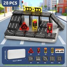Mini Magnetic Puzzle Road Case Travel Toy Set, Suitable For 3-5+ Years Old Boys And Girls Montessori Sensory Learning Magnetic Building Blocks Toy, Easter Birthday Gift (Random Car Color Style) - Color - View 6