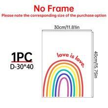 1/6 Stücke/Set LGBTQ+ Pride Leinwand Poster, Regenbogen-Themen Wandkunst Dekoration, lebendiges mehrfarbiges Design, mit den Zitaten "Happy Pride", "Love Is Love", "Love Is Never Wrong", Gleichberechtigung & Inklusion Heimdekoration, Gemälde, moderne Pride Month Wanddekoration, Wohnzimmer Schlafzimmer Apartment Ästhetik Ornament, minimalistischer Regenbogen-Muster, Innenraum Wandbehang Kunst, optional mit Rahmen - Mehrfarbig - Übersicht 20