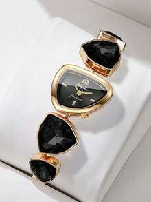 1pc Women's Fashion Personalized Creative Exquisite Elegant Quartz Bracelet Watch (1pc/Set), Watch Box Not Included - Black - View 8