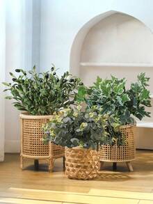 1 pieza Hoja de cacahuete, verde y blanca, hecha de material de PE, planta artificial, adecuada para decoración de jardín, decoración del hogar, decoración de dormitorio escolar, oficina, fiesta al aire libre, fiesta de cumpleaños, decoración de habitación, sala de estar, dormitorio, banquete de boda, cocina, jardín, decoración de primavera y verano, decoración verde, decoración para todas las estaciones - Verde-A - Ver 4