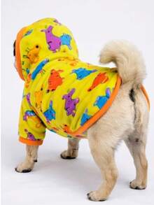 Printed Soft Pet Clothes - Colorful Sizes S M L XL Pajamas With Sleeves And Hood - Màu xanh lam - Xem 6