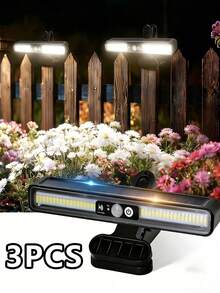 1/2/3pcs Solar Powered Motion Sensor Clip Light - IP65 Waterproof, Bright 5630 LED Bulbs, Auto On/Off, Clamp Or Wall Mount. Suitable For Camping, Garage, Yard And Commercial Lighting; Durable Construction. Great For Christmas Gifts And Decor. - Multicolor - View 10