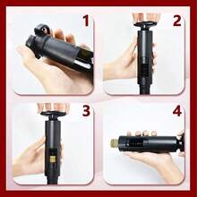 Wine Bottle Accessory Set: Vacuum Wine Stopper And Pourer, Manual Winged Corkscrew - Black - View 5