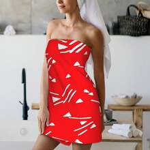 Serviette de plage à séchage rapide avec impression de lettres "Candy" en rouge, serviette de bain absorbante pour les vacances à la plage - A - Voir 2