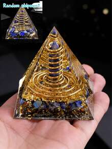 CUPIDCRYSTAL 1pc Orgone Lapis Lazuli Crystal Chakra Orgonite Pyramid, Suitable For Gifts, Office And Home Decor, Creative Gifts - A - View 12