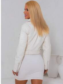Women's Jacket Look Suede | Faux Leather Style | Lightweight And Stylish - Naranja Coral - Ver 1