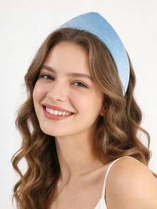 1pc Retro Fashion Triangle Elastic Headband, Women Party & Occasion Stylish Hair Accessory - Multicolor - View 10