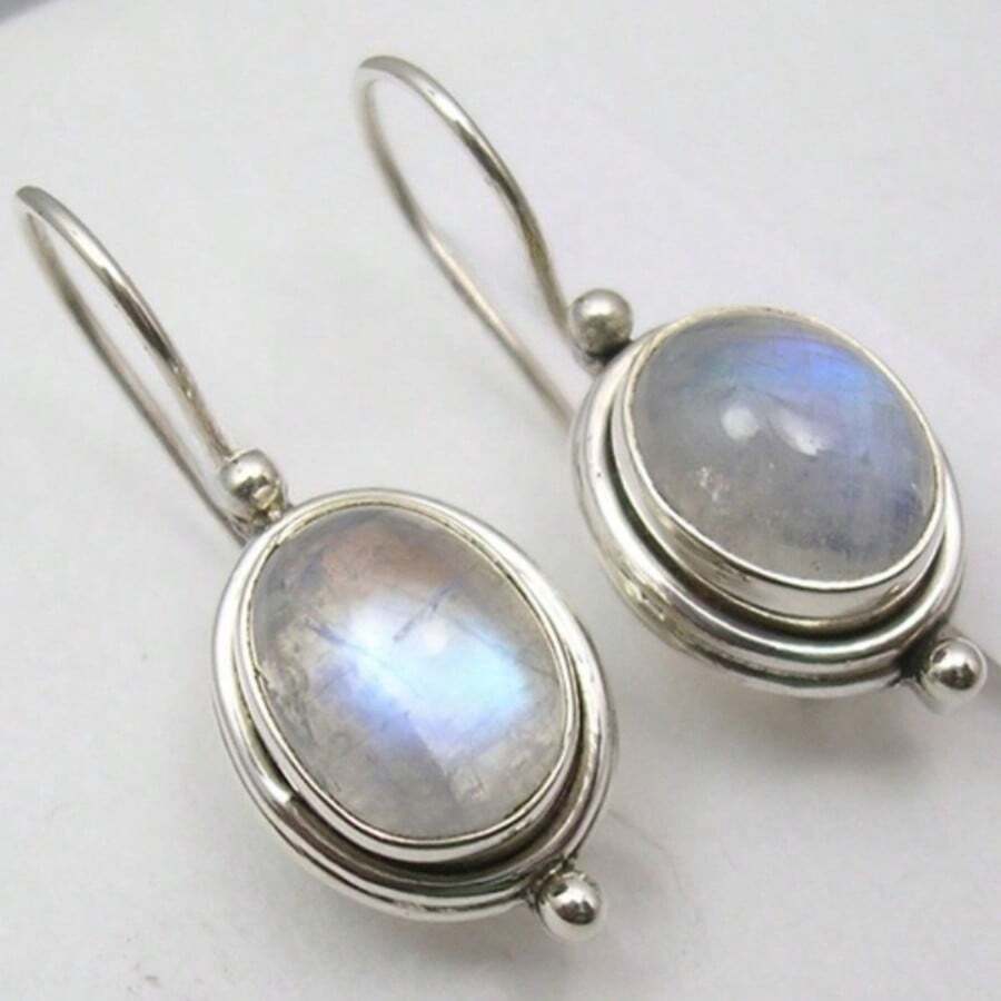 Vintage Dangle Earrings, Bohemian Elegant Style, Luxury Minimalist Design, Ideal For Anniversary, Birthday, Party And Evening Gown - Silver - View 1