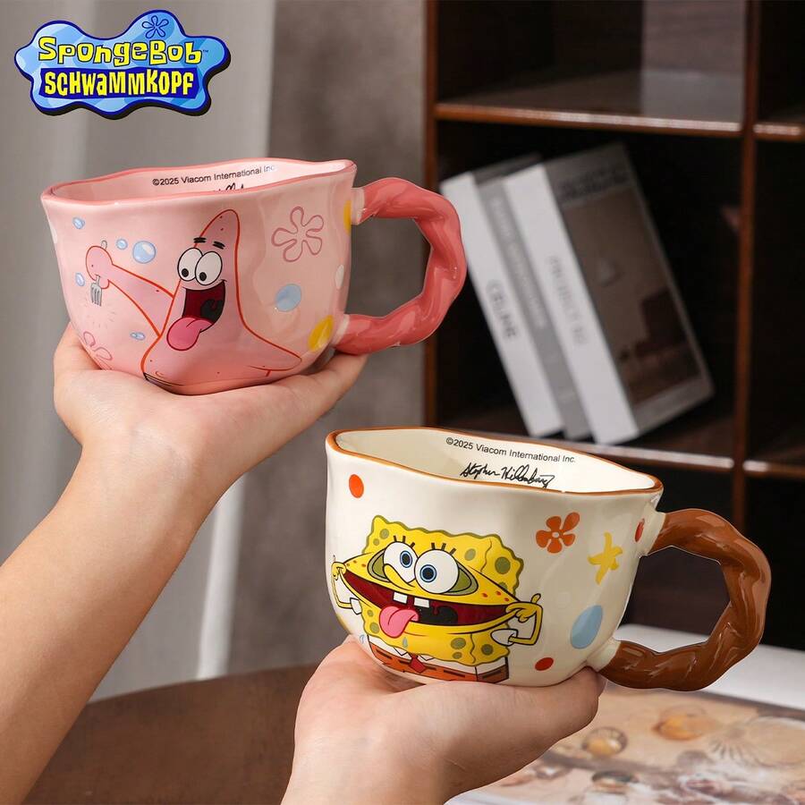 SpongeBob SquarePants Bộ sưu tập cốc và ly chính thức của SquarePants, bao gồm cốc, ly, cốc sữa, cốc cà phê, làm từ gốm sứ chịu nhiệt, thiết kế IP của SquarePants, nhiều màu sắc để lựa chọn, thích hợp làm quà tặng ngày lễ, đồ dùng cho tiệc gia đình, quà tân gia, cốc dùng trong ký túc xá, bát trà matcha, dung tích lớn, tay cầm cách nhiệt, và phù hợp với lò vi sóng, thích hợp sử dụng trong nhà và ngoài trời. - Nhiều màu - Xem 1
