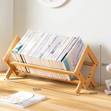 Platzsparender Schreibtischregal aus Bambus, kleines Bücherregal, Organizer für Büro, Arbeitszimmer oder Schlafzimmer - Grundfarbe - Übersicht 1