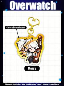 Overwatch Acrylic Keychain, 2D Acrylic Keychain Decoration For Bags/Cars, Game Fans, Student Backpacks, Classic Elements Keychain, Double-Sided Acrylic Keychain, Suitable As Gifts For Family, Friends, And Fans - Please Remove the Protective Film Before Use. - View 11