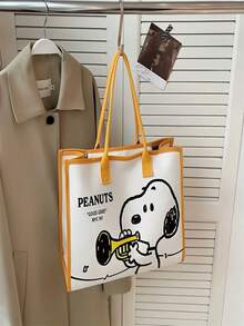 SNOOPY 史努比可爱花生漫画手提袋，大容量，适合校园通勤和日常出行，完美礼物，徒步旅行包 - A - 查看 2