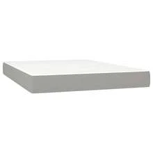 vidaXL Boxspringbett Mit Matratze Hellgrau 140x190 Cm Stoff - Grey - View 5
