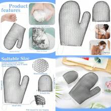 Vesici Juego de 2 Guantes Exfoliantes de Nido de Abeja Esponjas para Baño Exfoliantes Faciales Y Corporales para Ducha Limpieza Corporal Ducha Rostro Piel Spa de Belleza Gris - gris - Ver 1