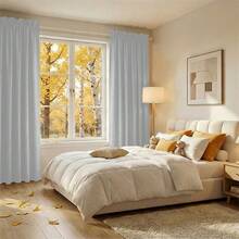 1 Pack Modern Minimalist Silver-Gray Blackout Curtains, Rod Pocket Top, Easy Installation, High-Precision Polyester Material, Soundproof, Heat Insulation, UV Protection, Darkens Room, Privacy Decor, Suitable For Bedroom, Living Room, Office, Partition, Balcony - Silver - View 4