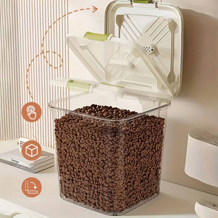 Large-Capacity Pet Food Storage Box, Specially Designed For Dog Food, With Wheels For Easy Movement. - 11lb儲糧桶 - 查看 1