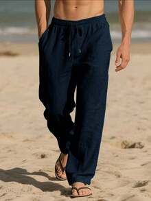 Men's Lightweight Casual Outdoor Sports Pants, Summer - Navy Blue - View 2