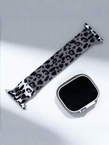 1条时尚黑色豹纹米兰尼斯表带，兼容 38mm、40mm、41mm、42mm、44mm、45mm、46mm、49mm，印花表带兼容 Series Ultra 11、10、9、8、7、SE3、6、5、4、3、2、1，休闲腕带智能表带，透气表带配件，可替换表带，适合日常佩戴和户外活动，是送给朋友生日或圣诞节的理想礼物。 - 紋 - 查看 6