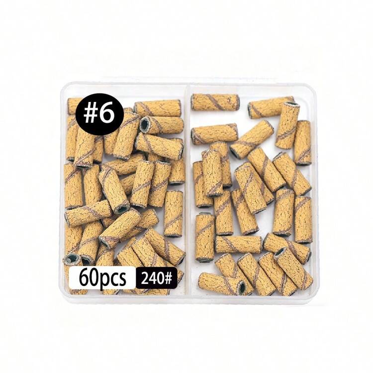 60 piezas Juego de brocas para taladro de uñas y bandas de lijado, incluye brocas para taladro de uñas, bandas de lijado pequeñas, papel de lija de 180 granos, adecuado para uñas acrílicas, de gel y naturales, accesorios de arte de uñas - Multicolor - Añade 15