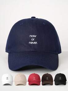 1 chiếc mũ lưỡi trai nữ điều chỉnh được in chữ "NOW Or Never", mũ chống nắng thường ngày phù hợp cho Ngày Valentine, du lịch mùa xuân/thu, mũ chống nắng đa năng unisex, phong cách Y2K. - A - Xem 9