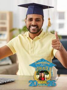 Marco de foto personalizable para graduación - 4 colores, personaliza 2026 Felicitaciones de graduación, recuerdo de despedida, regalo de escritorio, placa acrílica de regalo de graduación, personaliza foto y nombre, decoración de dormitorio, decoración de graduación - Multicolor - Ver 5