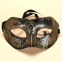 1/5pcs Vintage Masquerade Half Face Mask, Halloween Party Costume Prop, Gold & Silver Color Options, Adult Decorative Mask - Multicolor - View 7