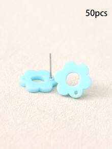 50个14毫米耳钉配件，亚克力耳针，时尚饰品DIY耳环制作组件 - 花 - 查看 25
