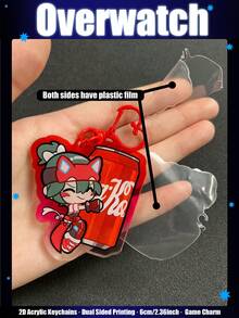 Overwatch Acrylic Keychain, 2D Acrylic Keychain Decoration For Bags/Cars, Game Fans, Student Backpacks, Classic Elements Keychain, Double-Sided Acrylic Keychain, Suitable As Gifts For Family, Friends, And Fans - Please Remove the Protective Film Before Use. - View 5