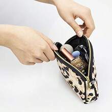 Cosmetic Bag 3 Piece Set Makeup Organizer Toiletry Pouch for Brushes Pencil Case Accessories Travel Girls Gift Idea Black and Leopard - como en la foto - Ver 7