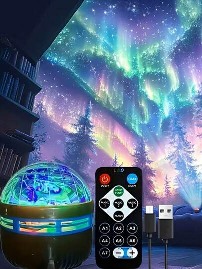 Aurora Star Projector LED Night Light, Galaxy Nebula Ceiling Lamp For Bedroom Decor, Romantic Gift