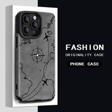 Carcasa suave protectora de cobertura total, de primera calidad, resistente a caídas y con absorción de impactos, con textura y patrón de viaje de brújula y avión pintado a mano a la modacompatible con fundas para iphone 11/11 pro/11 pro max/12/12 pro/12 pro max/13/13 pro/13 pro max/14/14 pro/14 pro max/15/15 pro/15 pro max/16/16 pro/16 pro max/17/17 pro/17 pro max - Estilo (1 pieza) - Ver 8