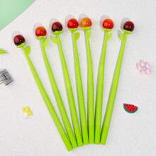 3支装中性笔可爱创意樱桃硅胶摇摇笔学生签名笔黑色可爱樱桃速干笔办公书写用品文具，卡通动物黑色笔学生刷笔按压式0.38学生文具笔中性笔外观精美，按压式卡通签名笔外观精美速干笔学生创意写作初中生创意礼物文具 - 套裝 - 查看 11