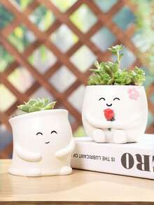 1pc Charming Mushroom Shaped Resin Planter, Suitable For Succulents And Small Plants, Great For Home, Office Or Garden Decor - Multicolor - View 8